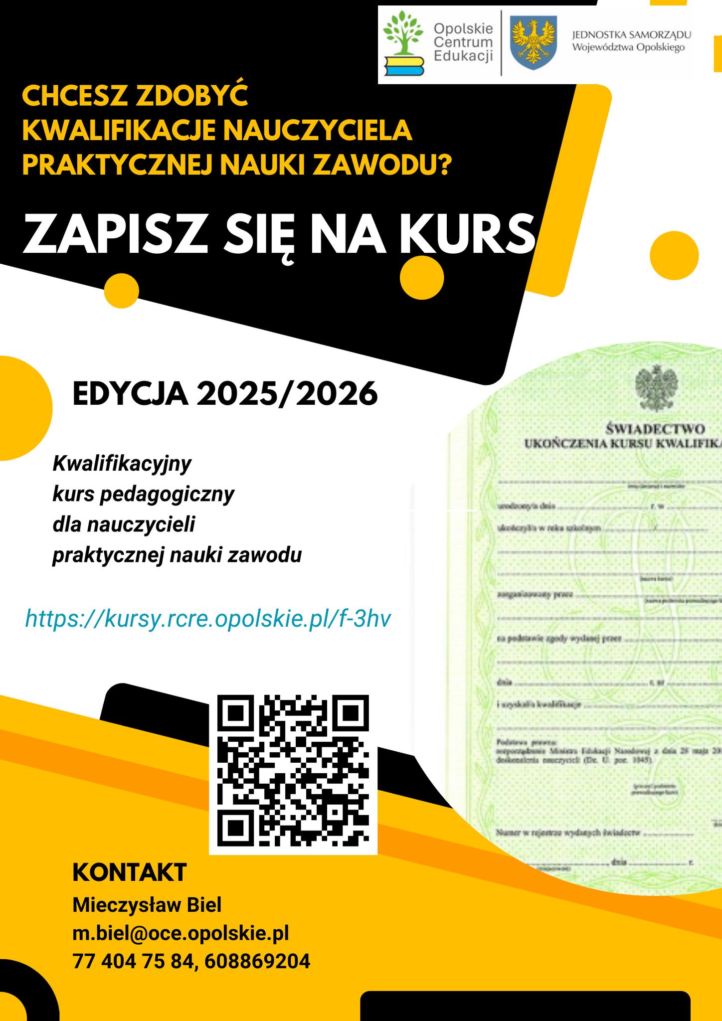 Obraz do artykulu: Kwalifikacyjny kurs pedagogiczny dla nauczycieli praktycznej nauki zawodu