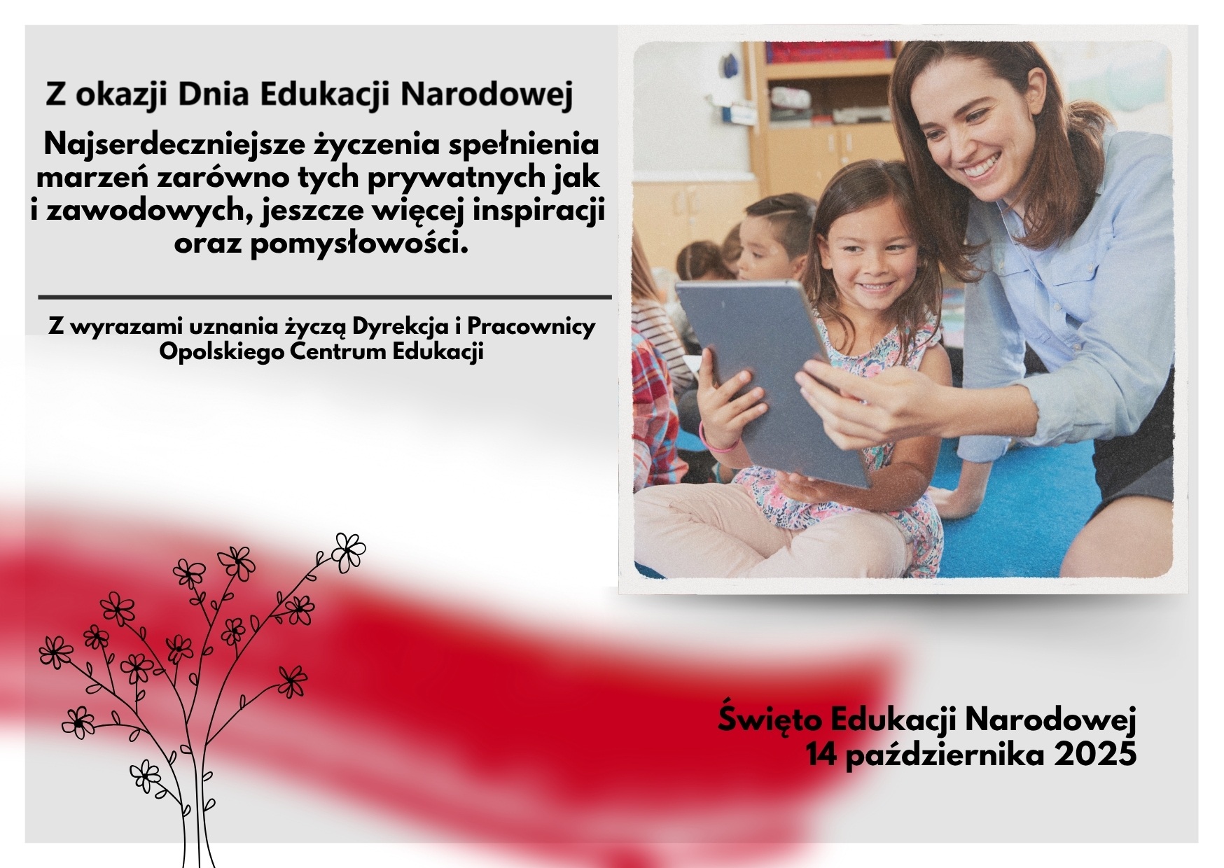 Obraz do artykulu: Życzenia z okazji Dnia Edukacji Narodowej
