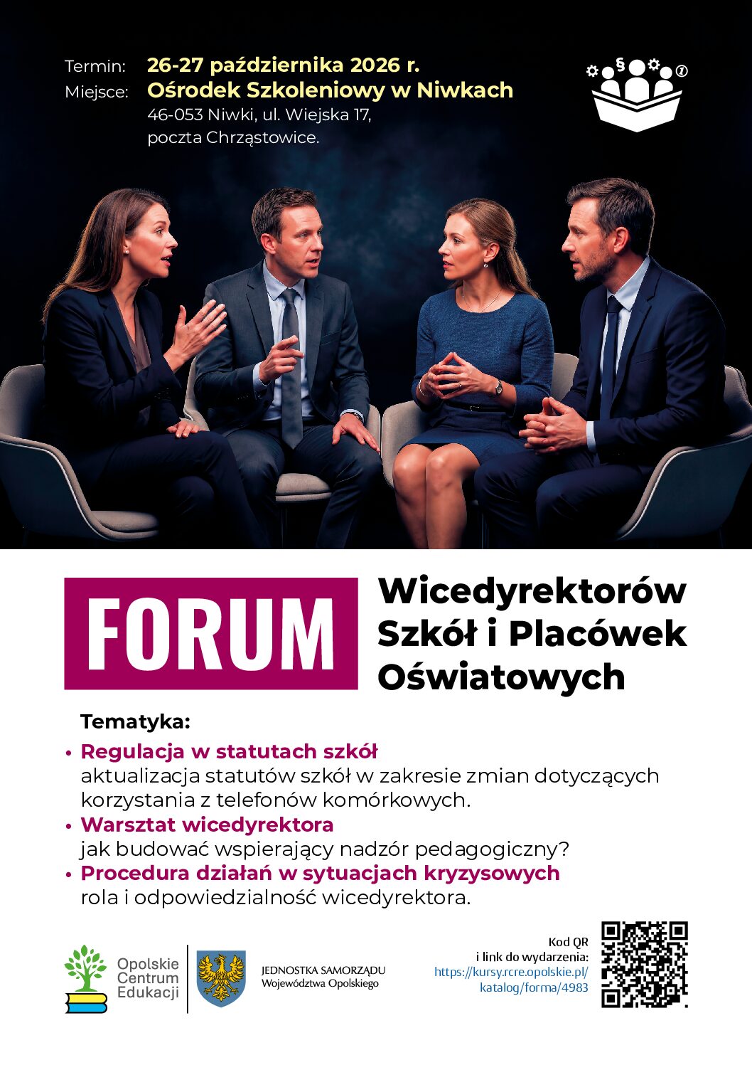 Obraz do artykulu: FORUM WICEDYREKTORÓW SZKÓŁ I PLACÓWEK OŚWIATOWYCH